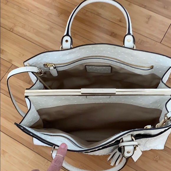 COACH Cream Ostrich Satchel - Picture 4 of 8
